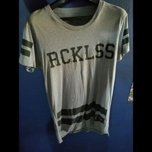 Young & Reckless longer fit shirt (black and grey)